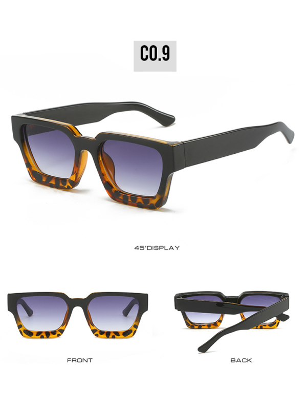 New women’s thick frame sunglasses trendy square frame sunglasses - Pattern1 / FREESIZE