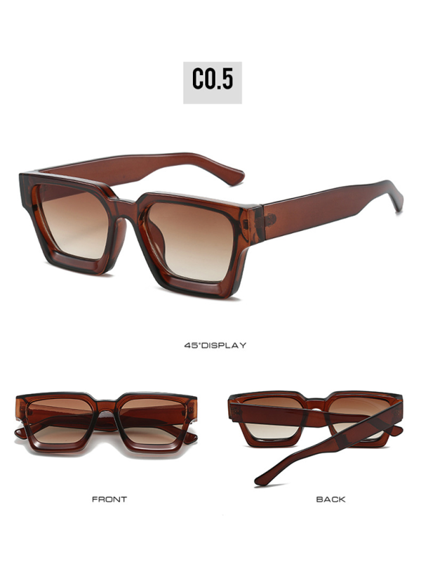 New women’s thick frame sunglasses trendy square frame sunglasses - Pattern4 / FREESIZE