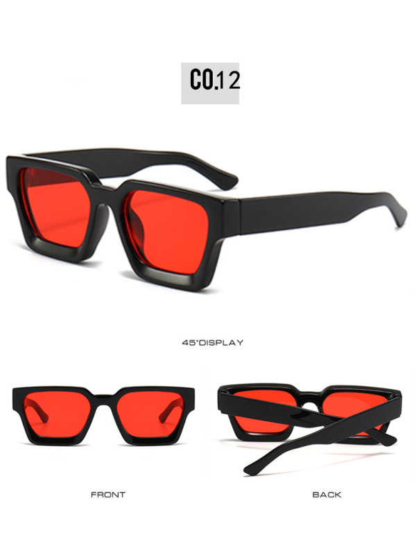 New women’s thick frame sunglasses trendy square frame sunglasses - Pattern7 / FREESIZE