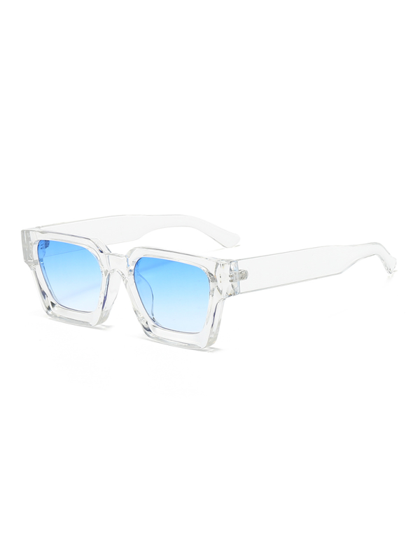 New women’s thick frame sunglasses trendy square frame sunglasses - Sky blue azure / FREESIZE