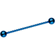 Blue IP Seriously Twisted Industrial Barbell Earring 38mm