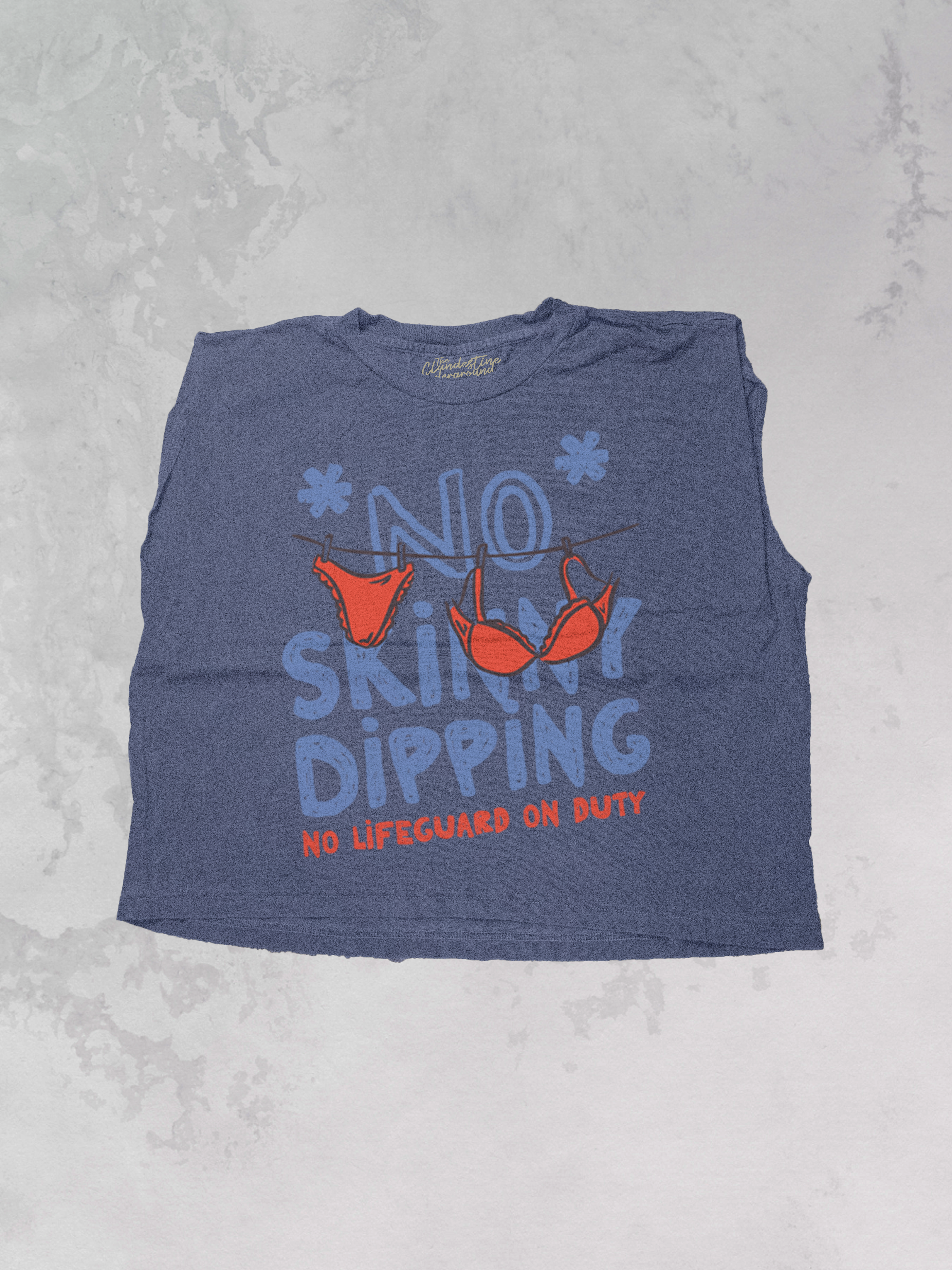 *NO* Skinny Dipping, Summer Cropped Muscle Tank