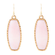 Odyssey Long Pink Opal and Bronze Earrings