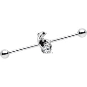 14G Clear Gem Dolphin Lovers Industrial Barbell 38mm