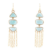 Ohana Blue Larimar Golden Chandelier Drop Earrings