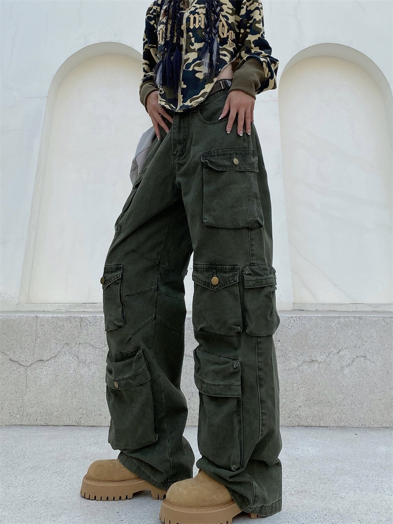 OLIVE GREEN CARGO PANTS VINTAGE BAGGY CARGO