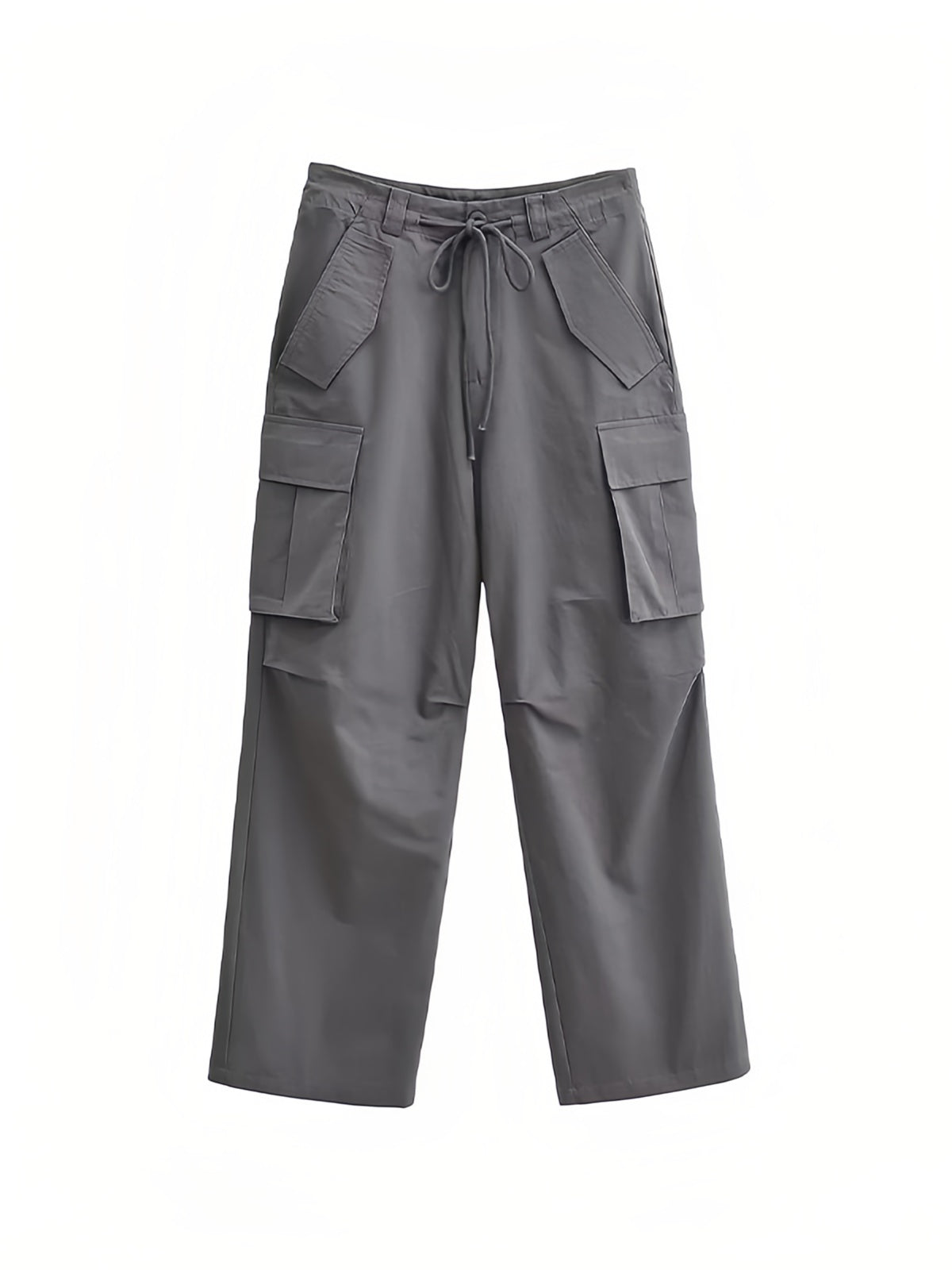 OLIVE GREEN CARGO PANTS WITH MULTIPLE POCKETS AND LOOSE FIT