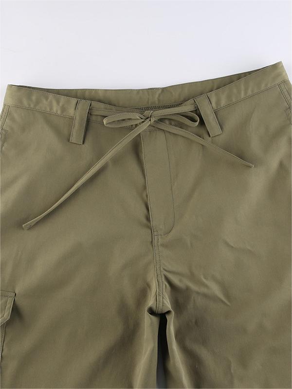 OLIVE GREEN CARGO TROUSERS WITH STRAIGHT LEGS - STYLISH CARGO TROUSERS