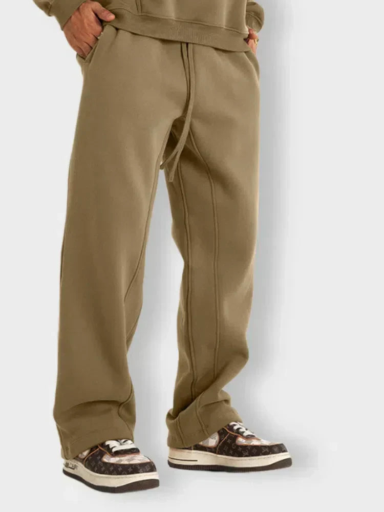 OLIVE-GREEN DRAWSTRING SWEATPANTS HIGH-STREET STYLE GSM JOGGERS