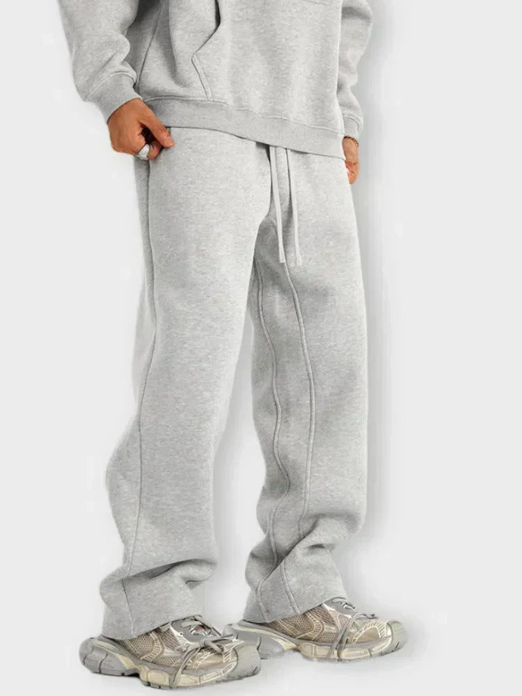 OLIVE-GREEN DRAWSTRING SWEATPANTS HIGH-STREET STYLE GSM JOGGERS