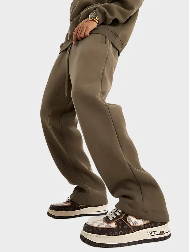 OLIVE-GREEN DRAWSTRING SWEATPANTS HIGH-STREET STYLE GSM JOGGERS