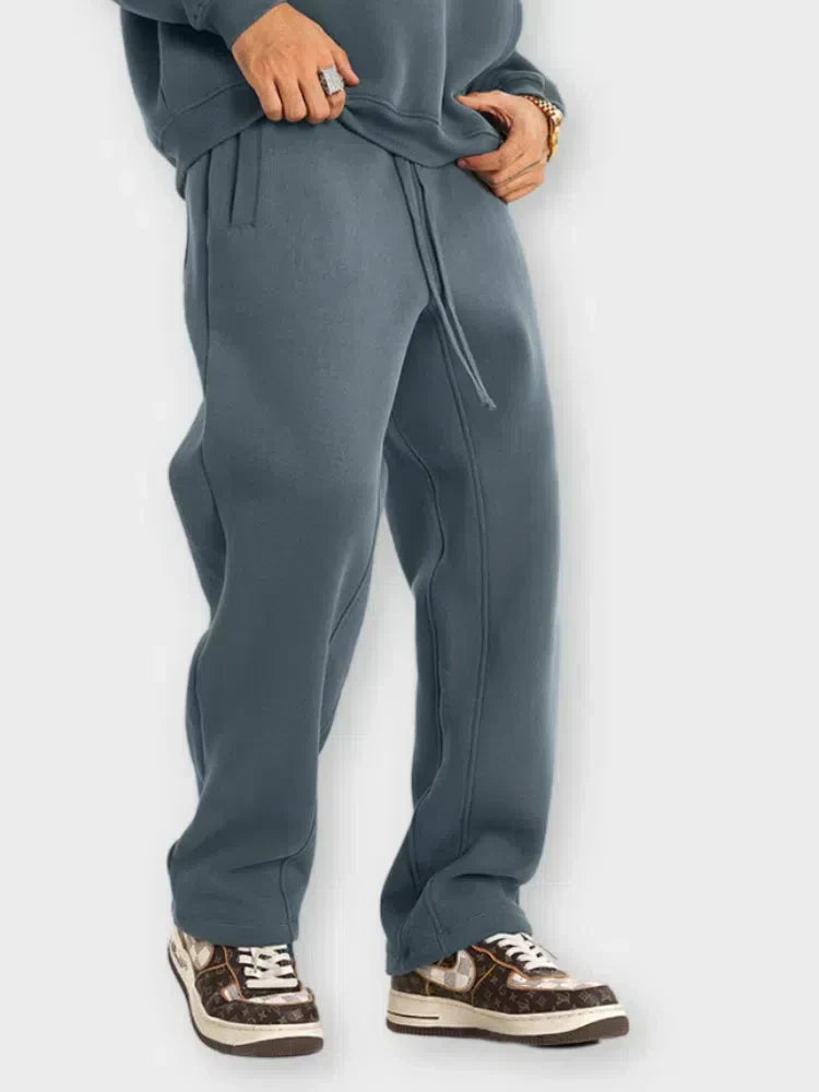 OLIVE-GREEN DRAWSTRING SWEATPANTS HIGH-STREET STYLE GSM JOGGERS