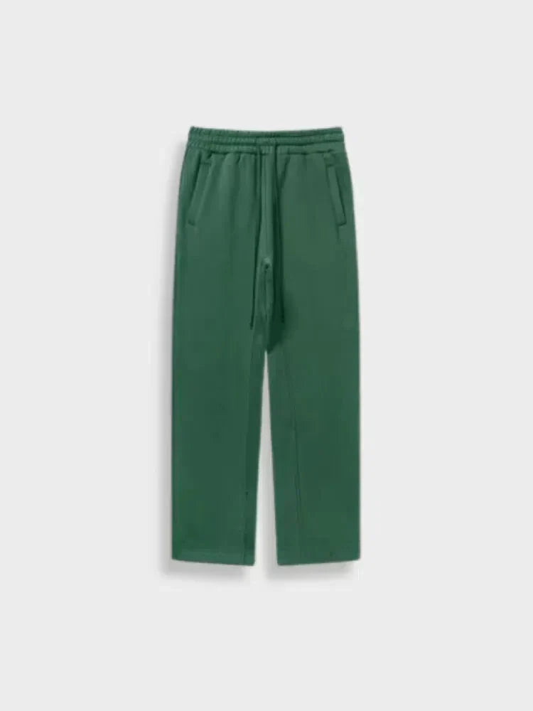 OLIVE-GREEN DRAWSTRING SWEATPANTS HIGH-STREET STYLE GSM JOGGERS