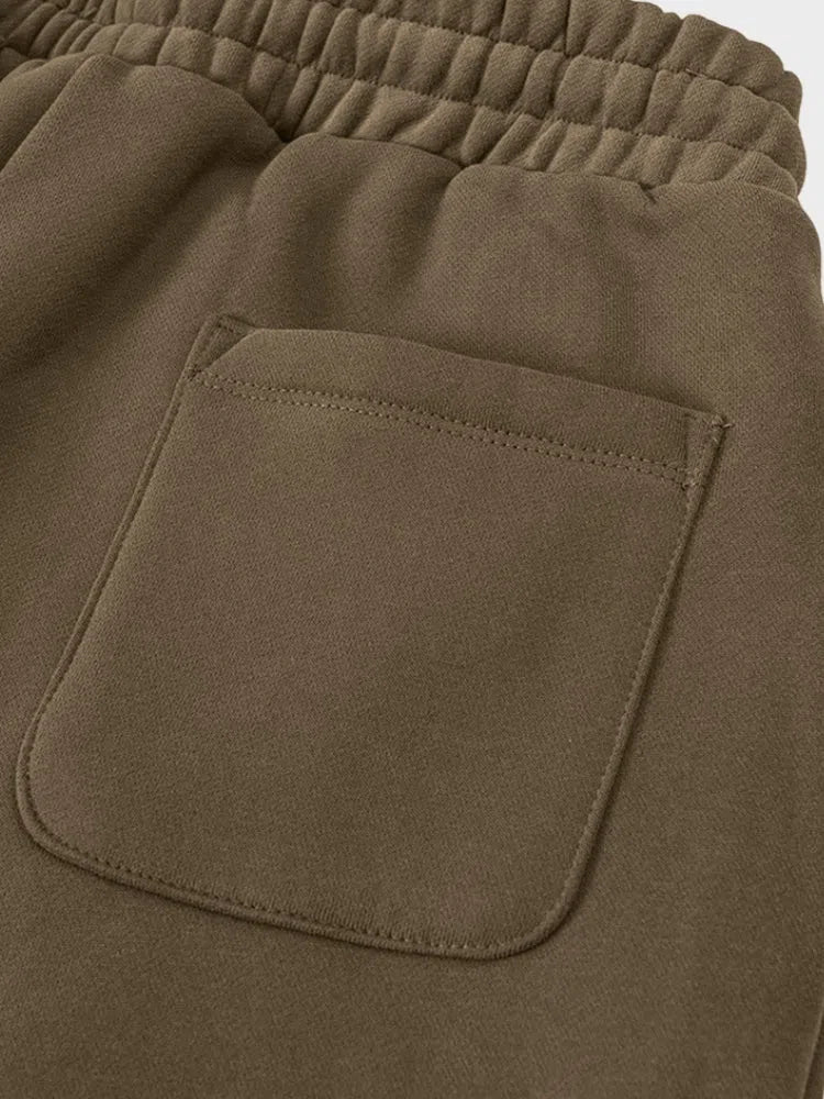 OLIVE-GREEN DRAWSTRING SWEATPANTS HIGH-STREET STYLE GSM JOGGERS