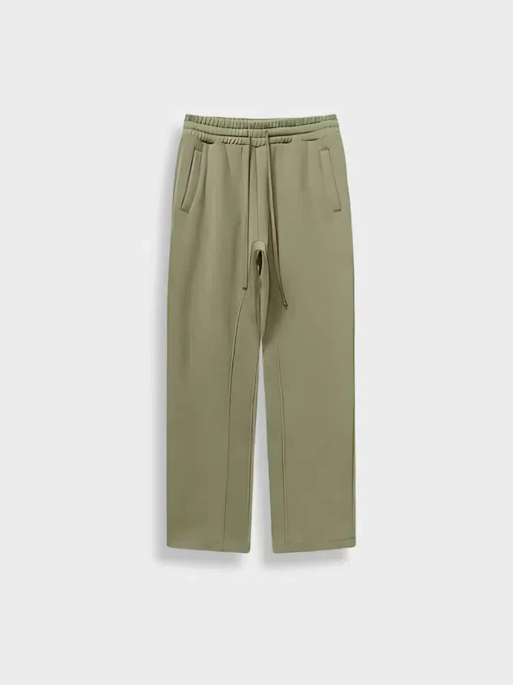 OLIVE-GREEN DRAWSTRING SWEATPANTS HIGH-STREET STYLE GSM JOGGERS