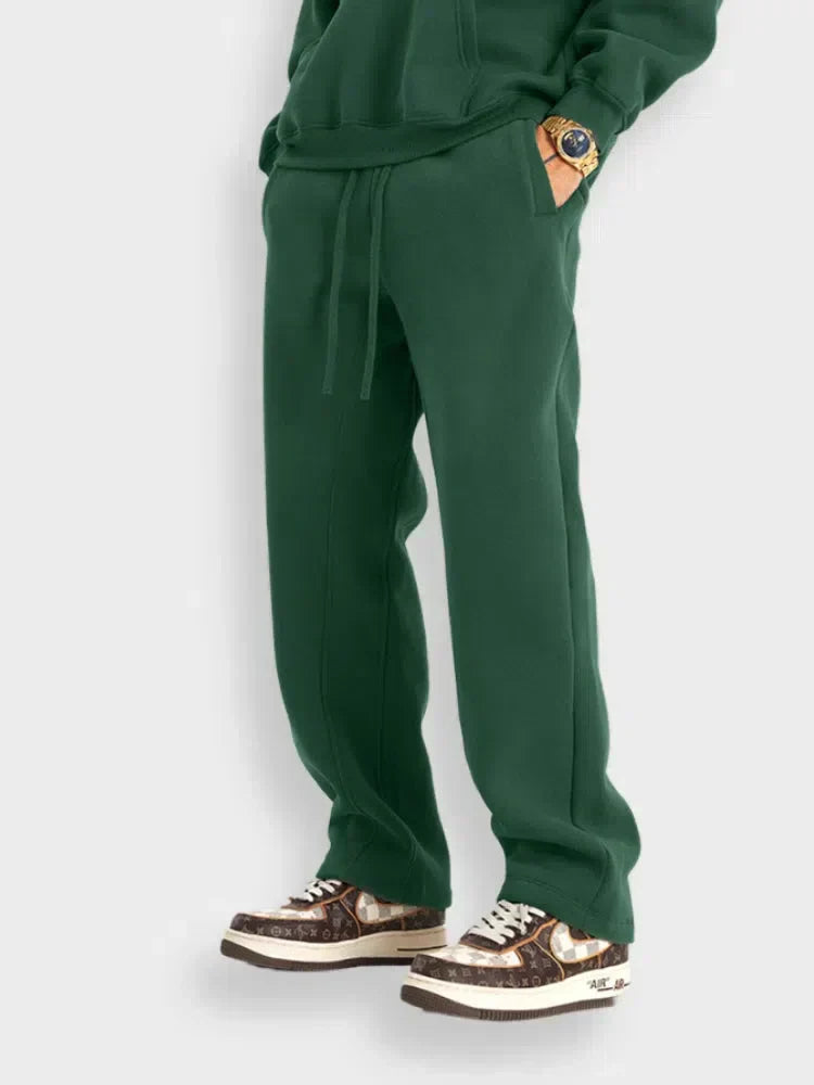 OLIVE-GREEN DRAWSTRING SWEATPANTS HIGH-STREET STYLE GSM JOGGERS