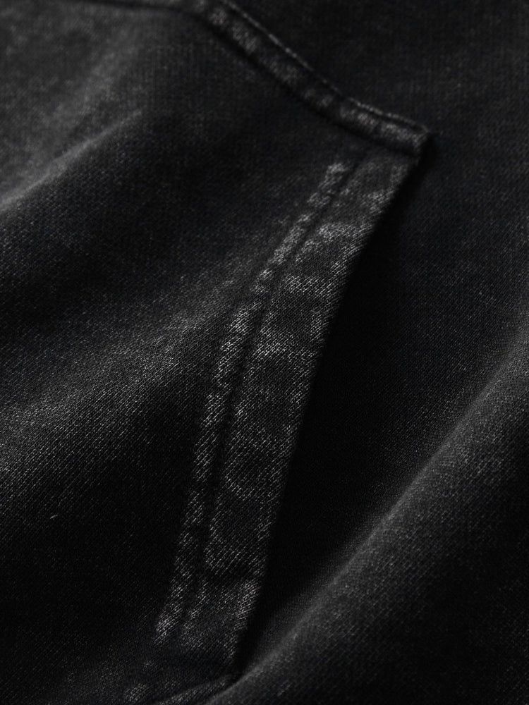 OLIVE GREEN HOODED SWEATSHIRT WASHED HOODIE