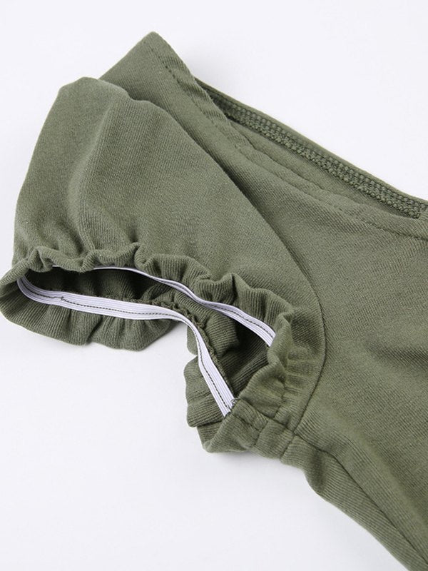 OLIVE GREEN LACE-TRIM CORSET TOP WITH SLIM FIT DESIGN
