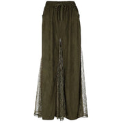 OLIVE GREEN MAXI SKIRT DELICATE LACE WOODLAND DREAMS