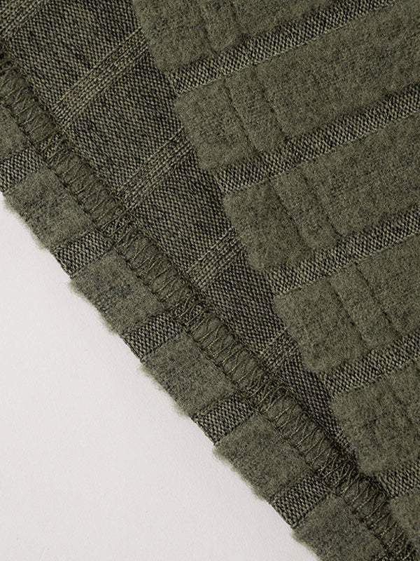 OLIVE GREEN RIBBED KNIT FLARE PANTS HIGH WAIST TROUSERS