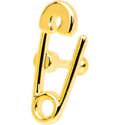 16G 1/4 Gold PVD Open Safety Pin Tragus Cartilage Earring