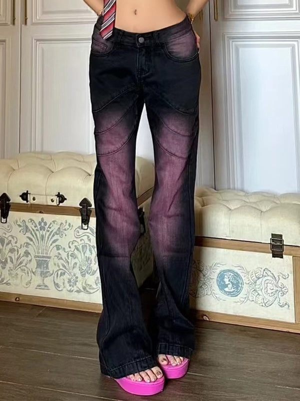 OMBRE FLARED JEANS IN OMBRE PURPLE Y2K STYLE