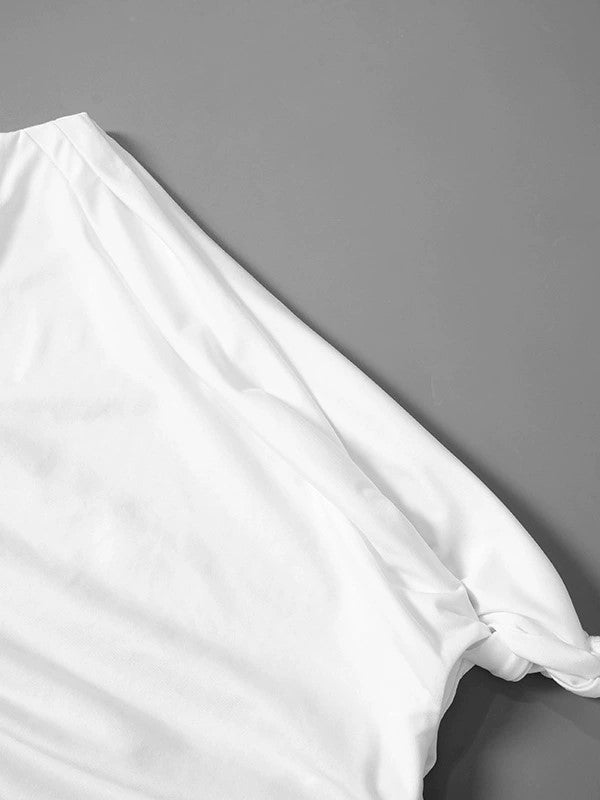 ONE-SHOULDER TOP WITH ASYMMETRIC HEM AND VINTAGE DESIGN