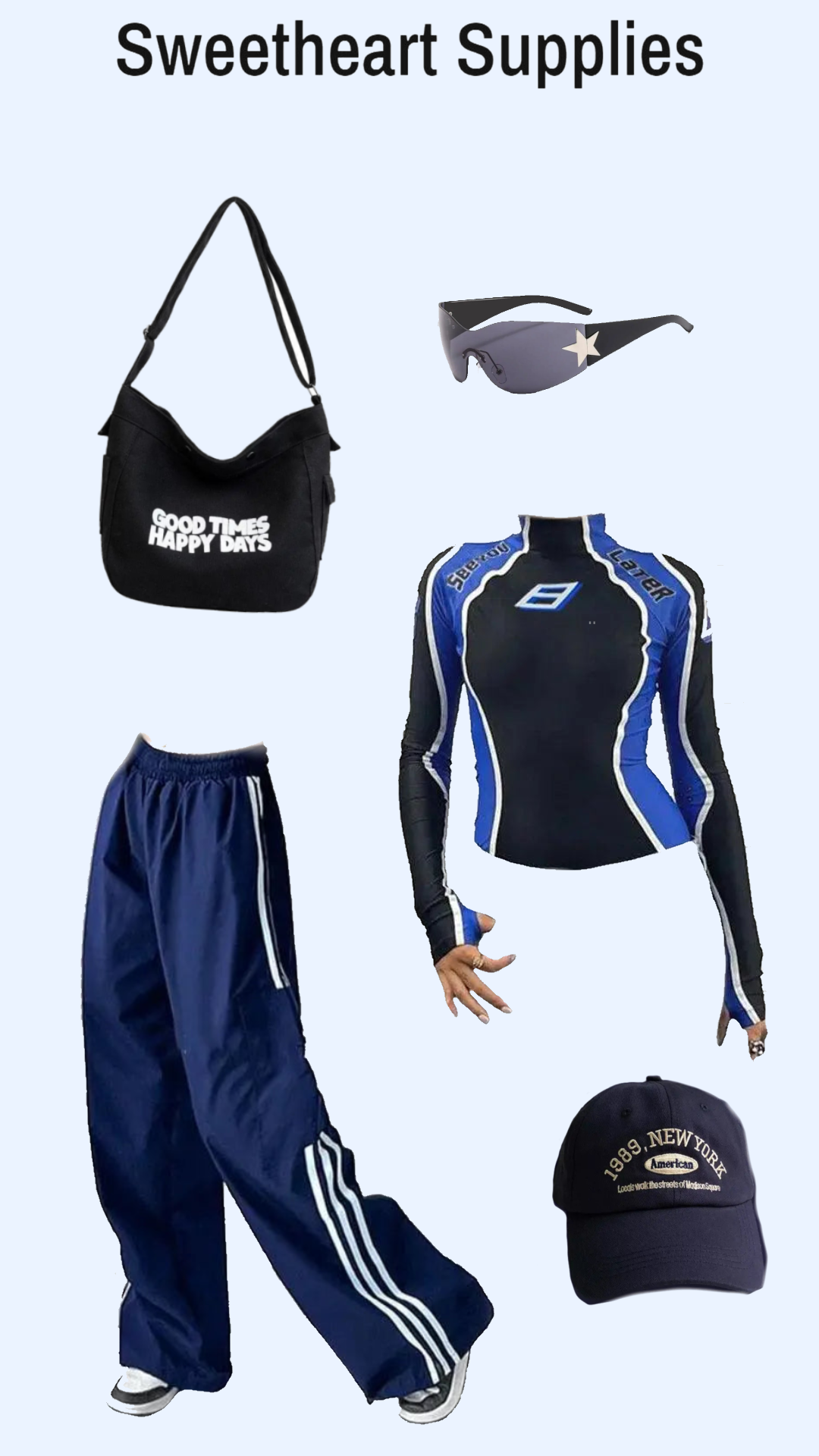 OUTFIT CYBER BLUE - FASHIONABLE CLOTHING AND ACCESSORIES COLLECTION