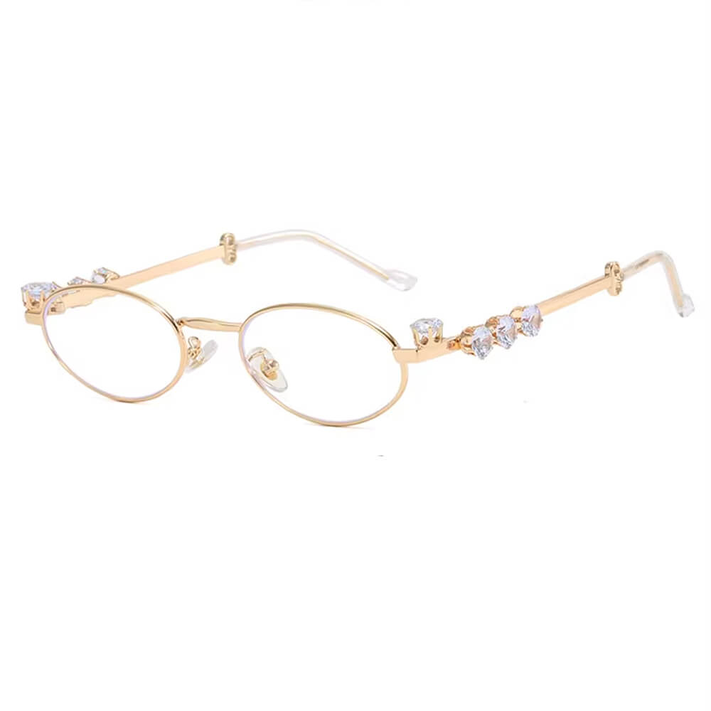 OVAL CRYSTAL ELEGANT SUNGUARD SUNGLASSES