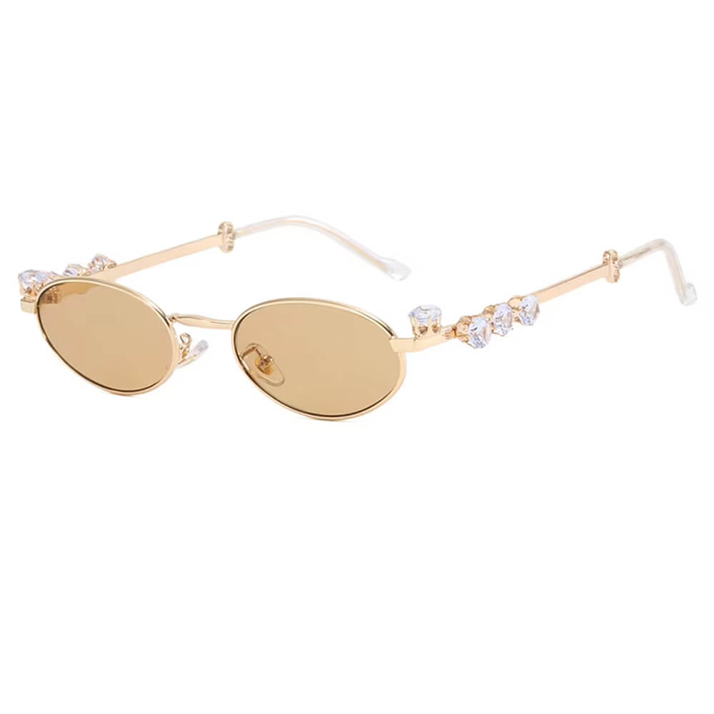 OVAL CRYSTAL ELEGANT SUNGUARD SUNGLASSES