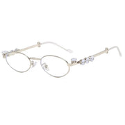 OVAL CRYSTAL ELEGANT SUNGUARD SUNGLASSES
