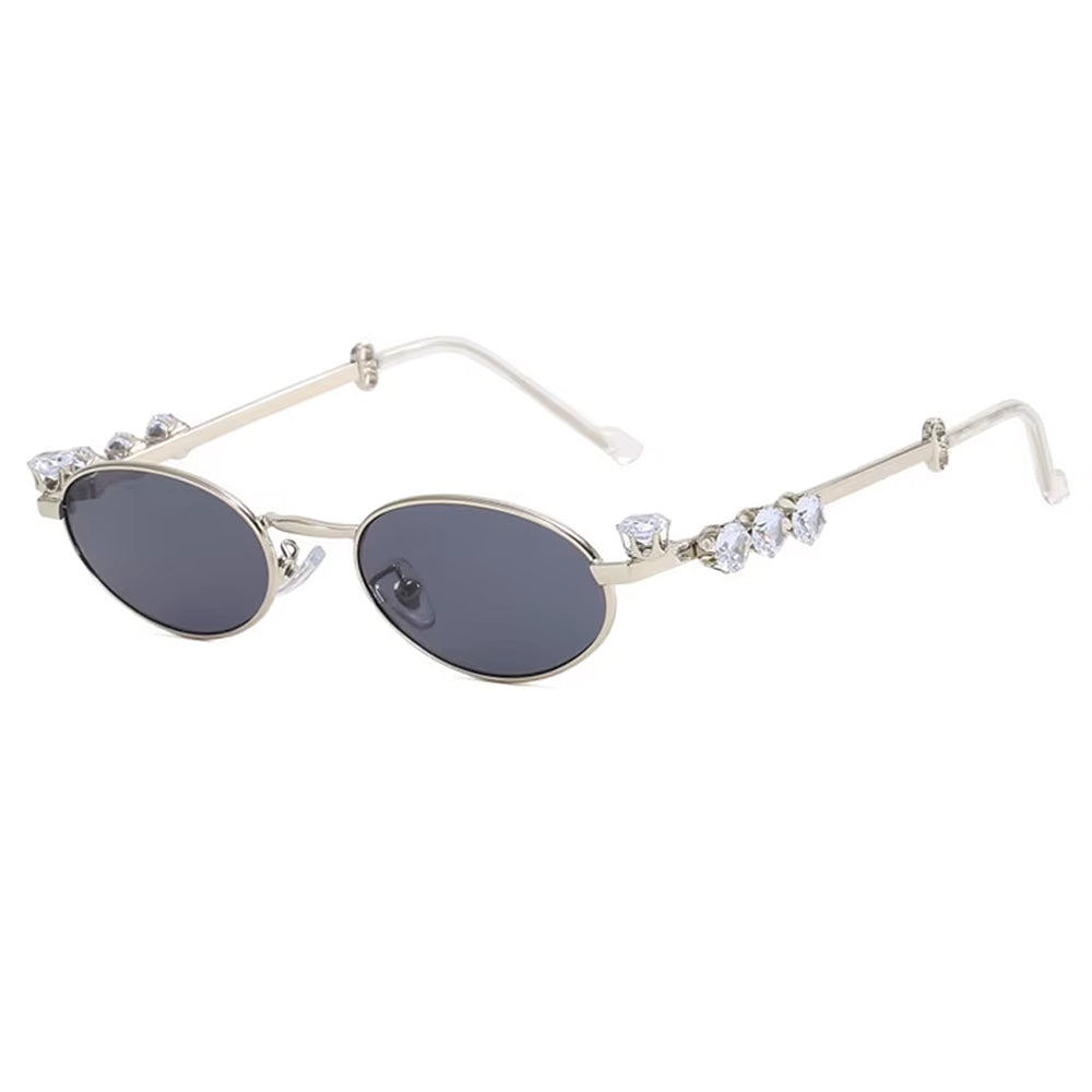 OVAL CRYSTAL ELEGANT SUNGUARD SUNGLASSES