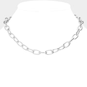 Oval Metal Link Necklace