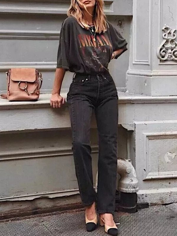 OVERSIZED BAND TEE DRESS NIRVANA RETRO BLACK ROCK MAN