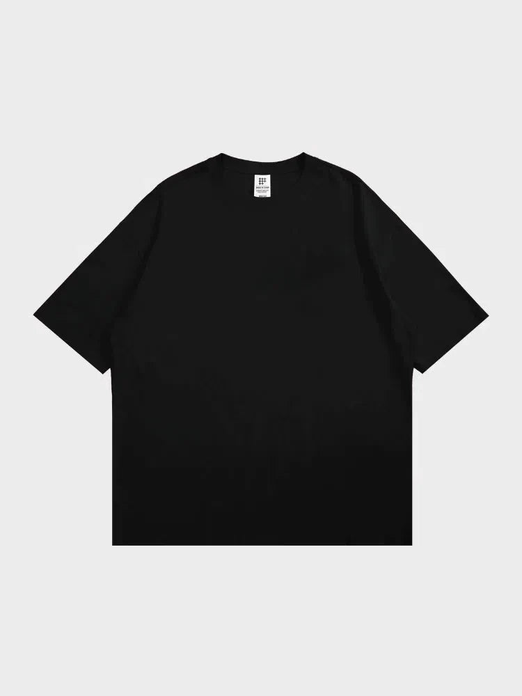 BLACK SHORT-SLEEVED COTTON T-SHIRT WITH RELAXED FIT