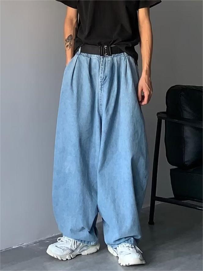 OVERSIZED LIGHT BLUE DENIM PANTS BAGGY DENIM JEANS