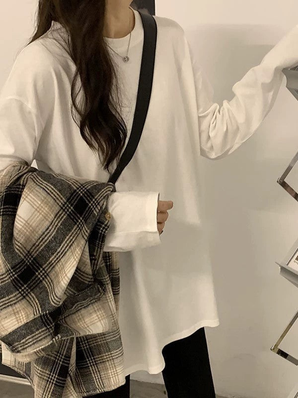 OVERSIZED LONG SLEEVE SHIRT - BASIC LONG SLEEVE ESSENTIAL