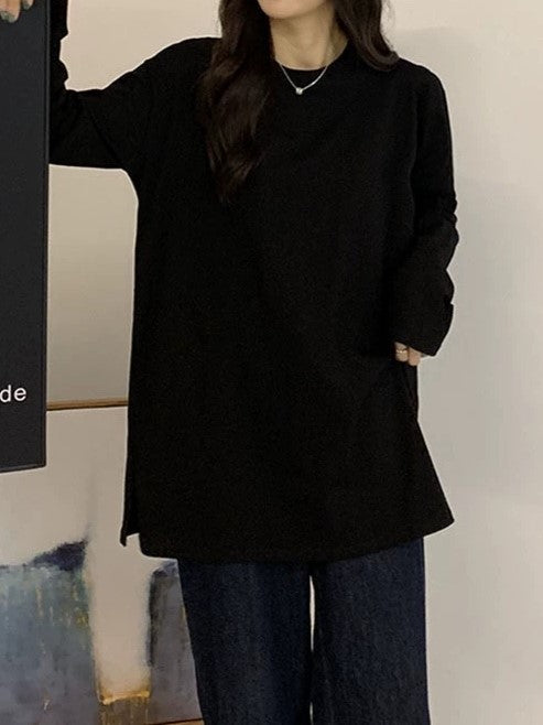 OVERSIZED LONG SLEEVE SHIRT - BASIC LONG SLEEVE ESSENTIAL