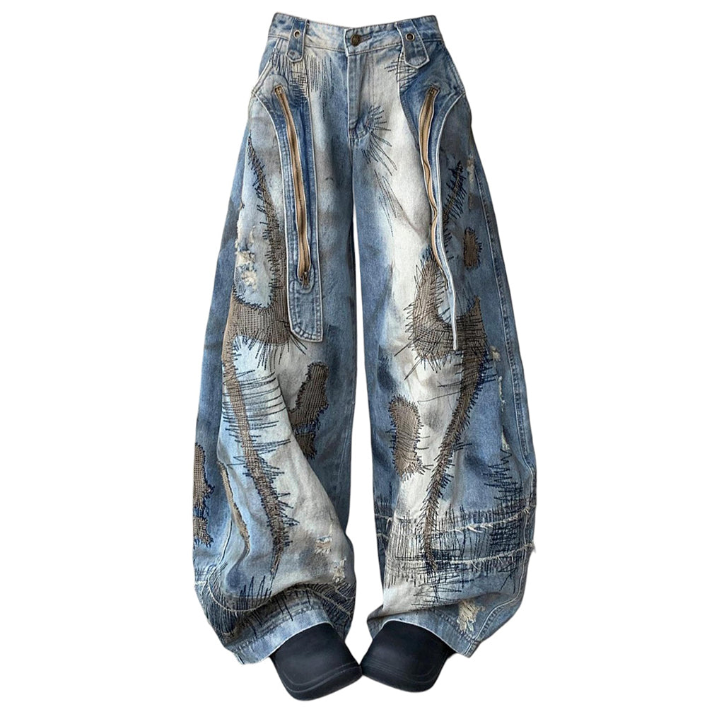 OVERSIZED SKETCH JEANS FOR MEN AND WOMEN IN MULTIPLE SIZES