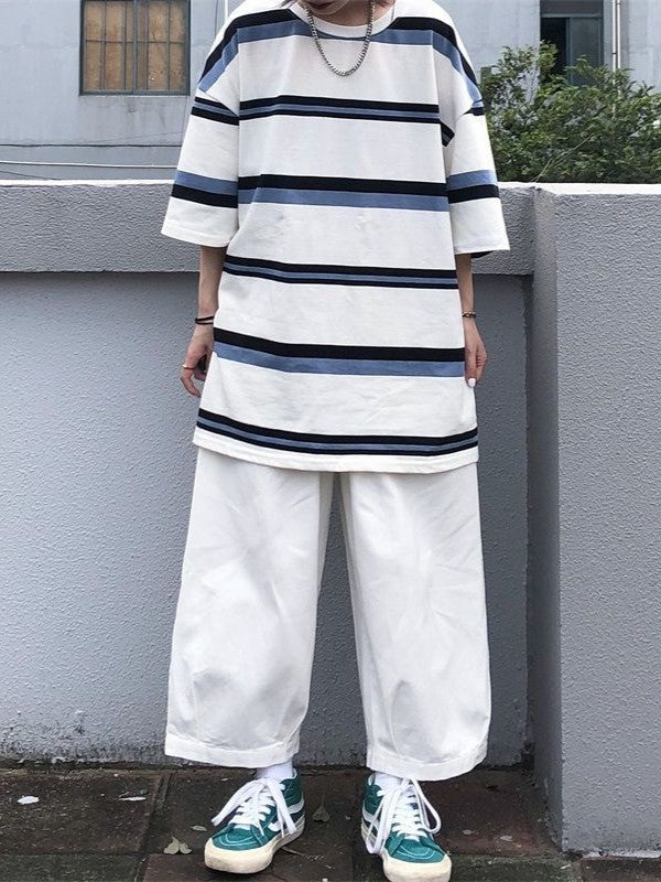 OVERSIZED STRIPED T-SHIRT WITH BOLD CONTRAST STRIPES