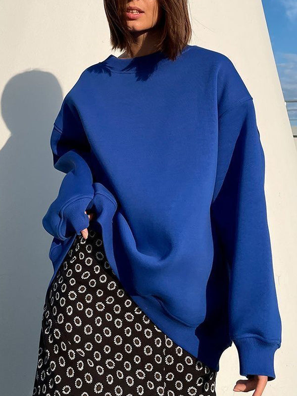 OVERSIZED SWEATSHIRT AND SKIRT SET VINTAGE STYLE LOOSE FIT OUTFIT
