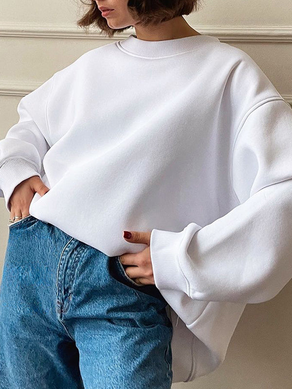 OVERSIZED SWEATSHIRT AND SKIRT SET VINTAGE STYLE LOOSE FIT OUTFIT