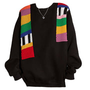 OVERSIZED SWEATSHIRT VINTAGE TV STATIC PATCHES