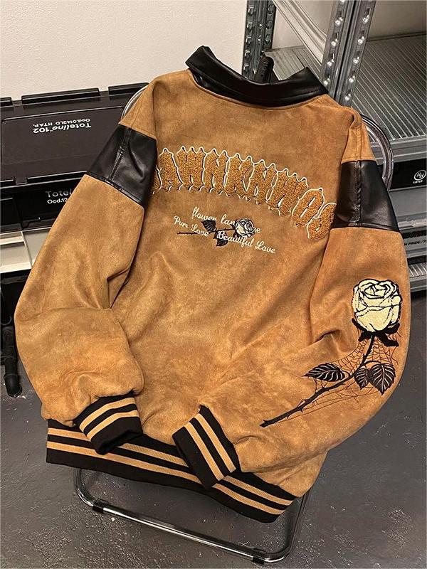 OVERSIZED VARSITY JACKET UNIQUE VINTAGE VELOR DESIGN