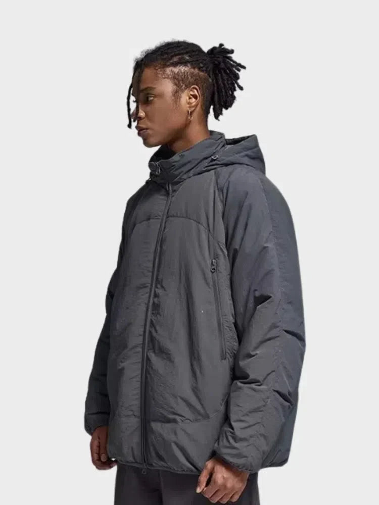 GRAY OVERSIZED WINTER HOODED PUFFER JACKET