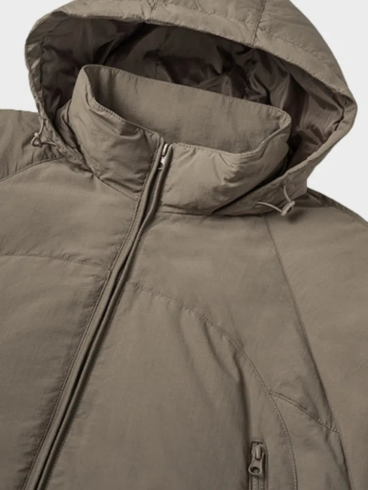 GRAY OVERSIZED WINTER HOODED PUFFER JACKET