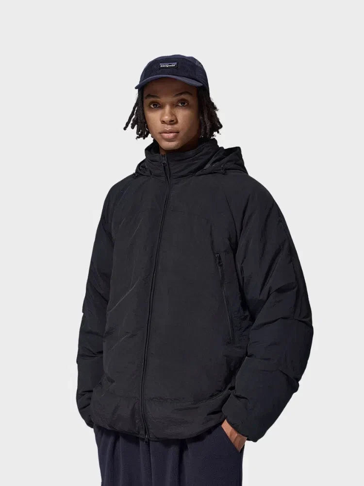 GRAY OVERSIZED WINTER HOODED PUFFER JACKET