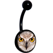Full Color Owl Black Belly Ring