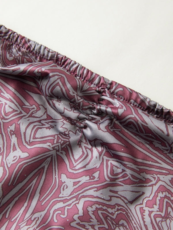 PAISLEY STRAPLESS TOP WITH OFFSET PRINT BANDEAU DESIGN