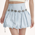 PASTEL BLUE BALLOON SKIRT WITH HEART BELT